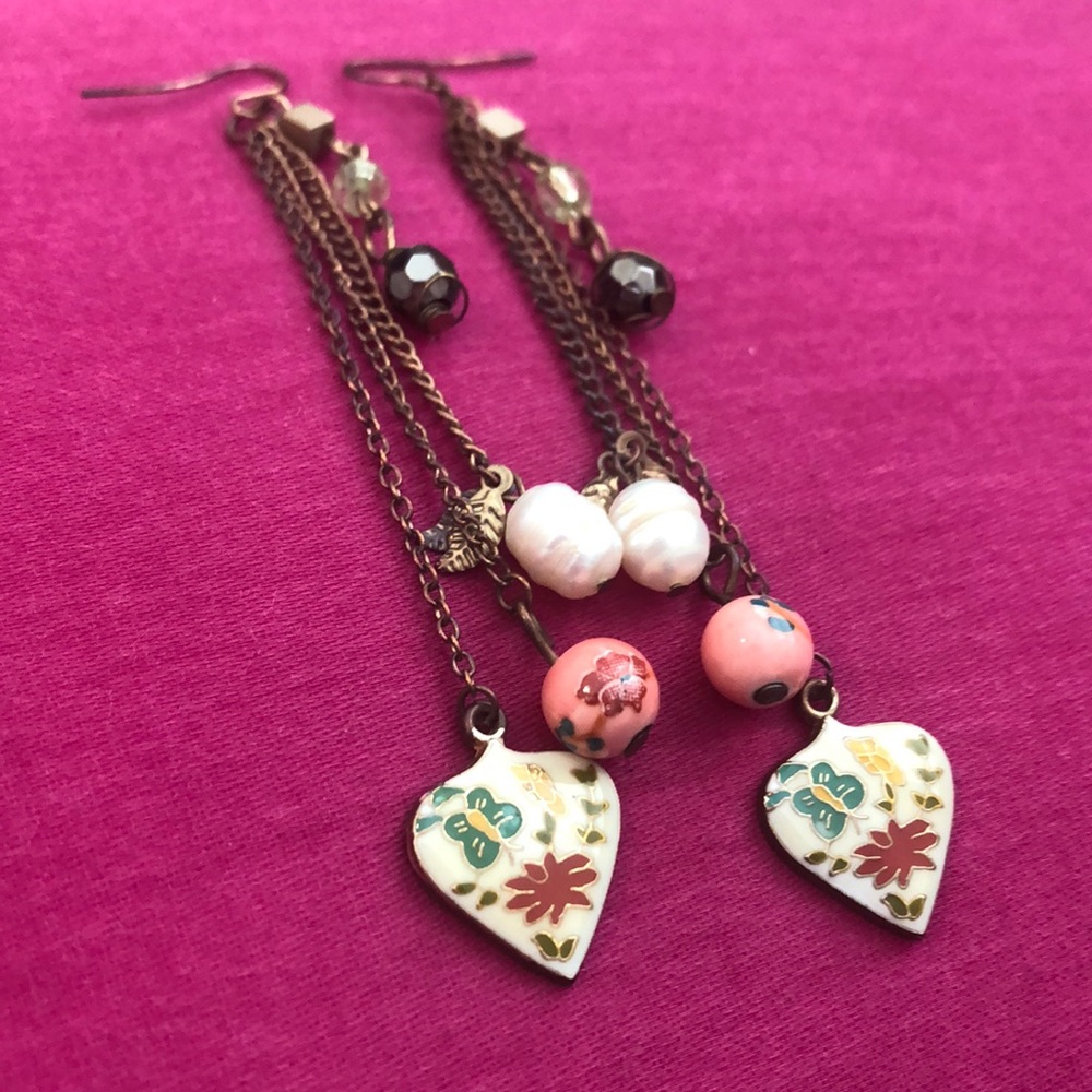 Dangling charm earrings